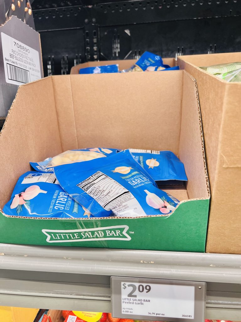 ALDI peeled garlic shelf