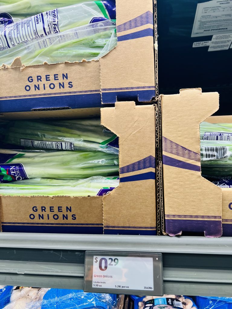 ALDI Green Onions Scallion Display