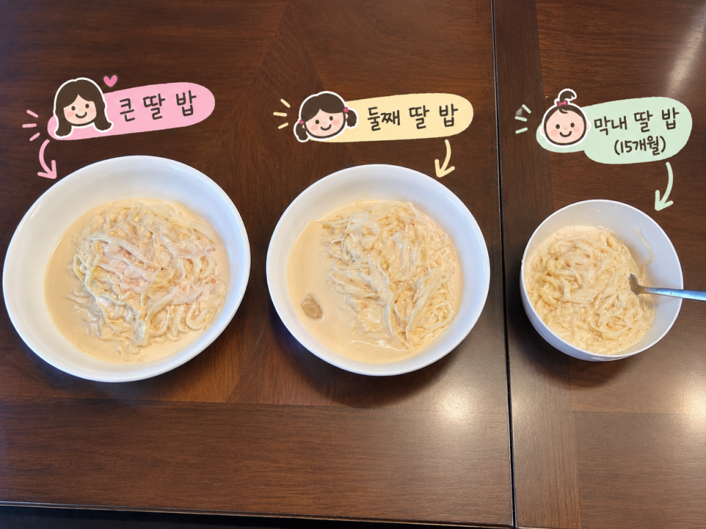 가족 저녁으로 준비한 두부 콩국수